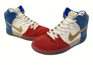 ナイキ NIKE 16年製 DUNK HIGH PREMIUM SB TRICOLOR ダンク ハイ プレミアム トリコロール シューズ 白 赤 青 313171-674 メンズ靴 スニーカー マルチカラー 27cm 104-shoes631