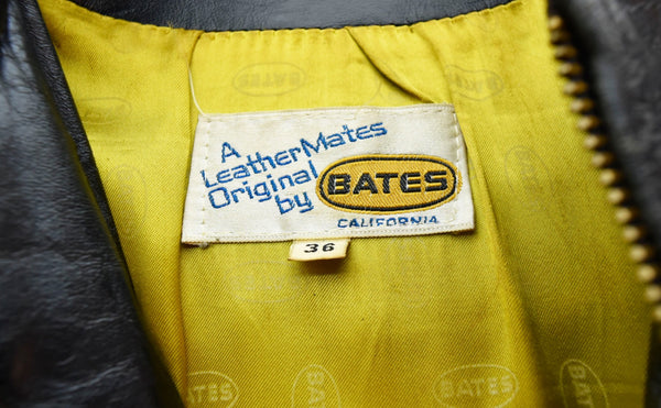 ヴィンテージ Vintage 70s 70's 70年代 BATES ベイツ TALON ZIP 涙TALON ホースハイド シングルライダース 36 ジャケット ブラック 103MT-1478