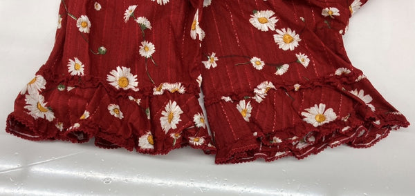 ピンクハウス PINKHOUSE ひなぎく プリント ブラウス 半袖 シャツ ボレロ リボン ピコフリル ビッグカラー 丸襟 コットン 綿 ロリータ ゴスロリ RED 赤 A2133FB 061 カーディガン 花・植物 レッド 104LT-243