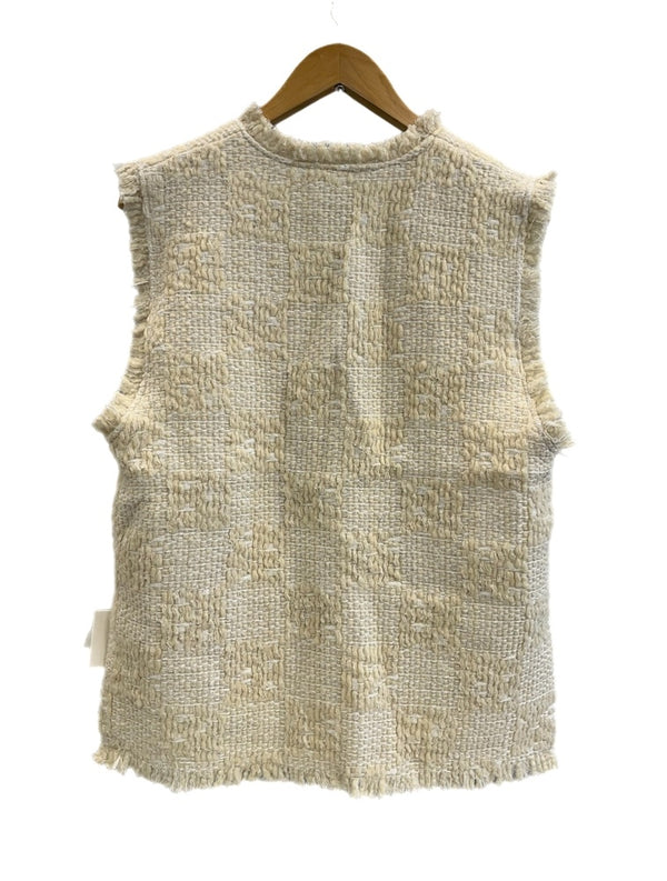 ローブブラン L'AUBE BLANC Fringe tweed vest フリンジ ツイードベスト オフホワイト系 23WI-10 ベスト ホワイト フリーサイズ FREEサイズ 101LT-189