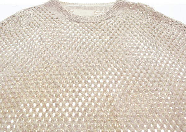 ヨーク YOKE 22SS ARK別注 Meshed Knit Crewneckメッシュ ニット セーター YK22SS0346S 2 セーター ベージュ 103MT-3146