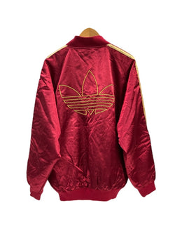 アディダス adidas 90s 00s トレフォイルロゴ 中綿ジャケット ブルゾン ヴィンテージ 赤 AA-8160 L-O ジャケット ワインレッド 101MT-5304