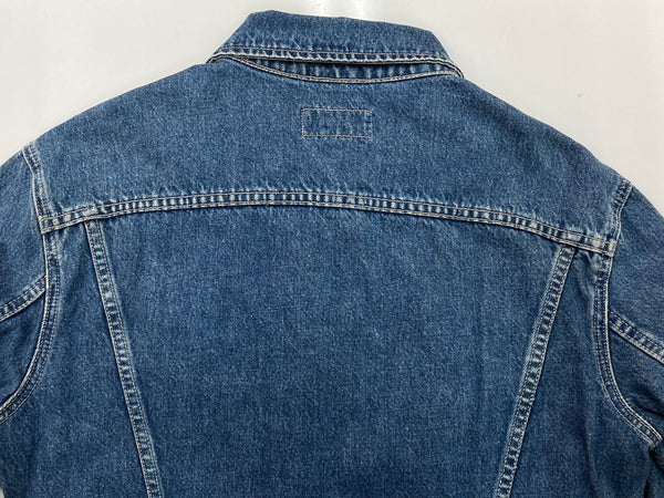 ダブルアールエル RRL 90s 90年代 三ツ星タグ USA製 101-J TYPE デニムジャケット Gジャン トラッカージャケット 紺 青 ジャケット 無地 ネイビー Mサイズ 104MT-1995