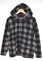 ヒステリックグラマー HYSTERIC GLAMOUR バッファロー チェック フリース ジップパーカー 0253CF10 パーカ ブラック Lサイズ 103MT-3115