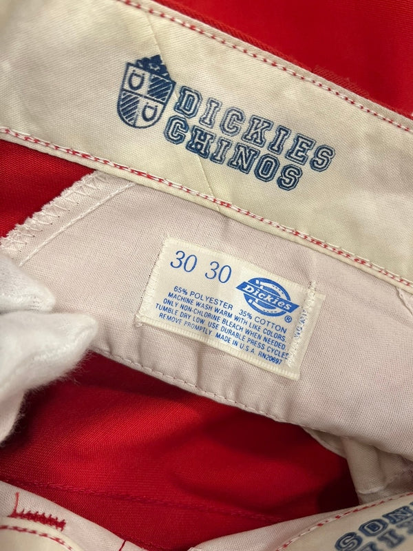 ディッキーズ Dickies 80s 80's 80年代~ DEAD STOCK デッドストック USA製 チビタグ チノパン  8834U チノパン レッド 30×30 101MB-728