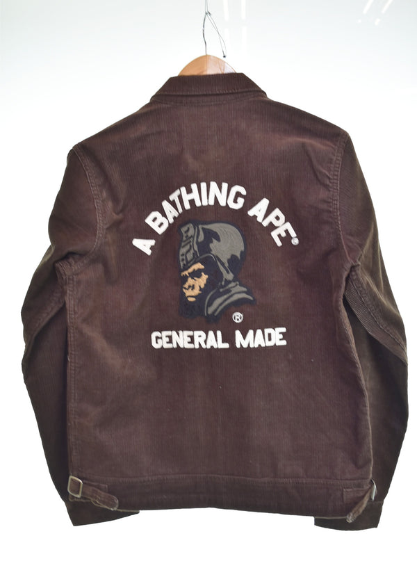 アベイシングエイプ A BATHING APE  ジェネラル刺繍  コーデュロイ　ジャケット ジャケット ブラウン Mサイズ 103MT-3153