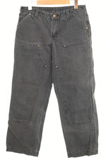 カーハート Carhartt USA製 ダブルニー ダックペインター レギュラー パンツ  デニム ブラック 103MB-684