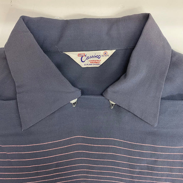 【曜日割引対象外】 ヴィンテージ vintage 50's Cassino ピーターパンシャツ 長袖シャツ ブルー Mサイズ 201MT-4642 VB