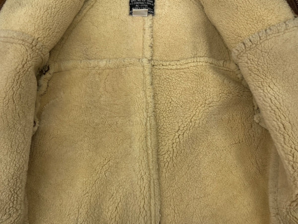 アビレックス AVIREX B-6 FLIGHT JACKET フライト ジャケット ムートン ボア ボンバー ジップアップ 軍用 アウター 茶 サイズ 34 ジャケット 無地 ブラウン 104MT-1810