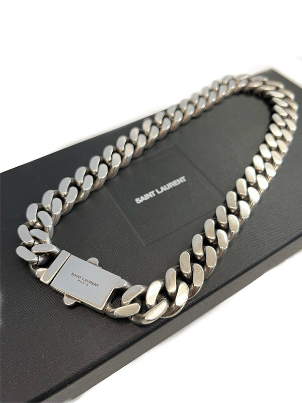 サンローラン Saint Laurent METAL CURB CHAIN NECKLACE メタルカーブチェーンネックレス  メンズジュエリー・アクセサリー ネックレス・ペンダント シルバー 101goods-178