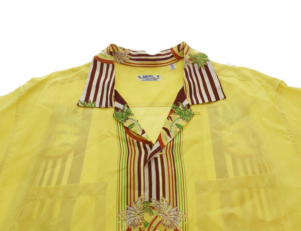 サンサーフ SUN SURF  PALMS & STRIP レーヨンシャツ オープンカラー 開襟 SS33870 半袖シャツ マルチカラー LLサイズ 103MT-3064