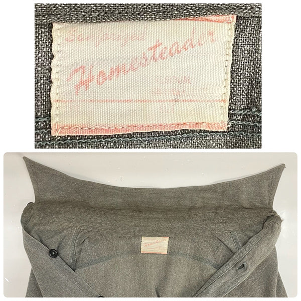 【曜日割引対象外】 ヴィンテージ vintage 40's 50's Homesteader MONTGOMERY WORD Black Chambray ブラック シャンブレーシャツ 長袖シャツ ブラック 201MT-4189 VB