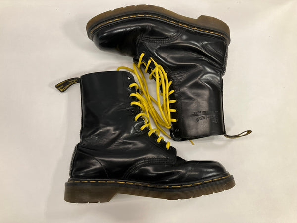 ドクターマーチン Dr.Martens イングランド製 10ホールブーツ イエローステッチ MADE IN ENGLAND  メンズ靴 ブーツ ワーク ブラック UK7 25.5cm 101sh-2033