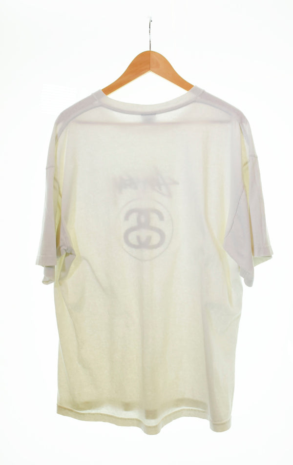ステューシー STUSSY  90s シャネルロゴ プリント 半袖Tシャツ 白 RN94974 CA28629  Tシャツ ロゴ ホワイト LLサイズ 103MT-481