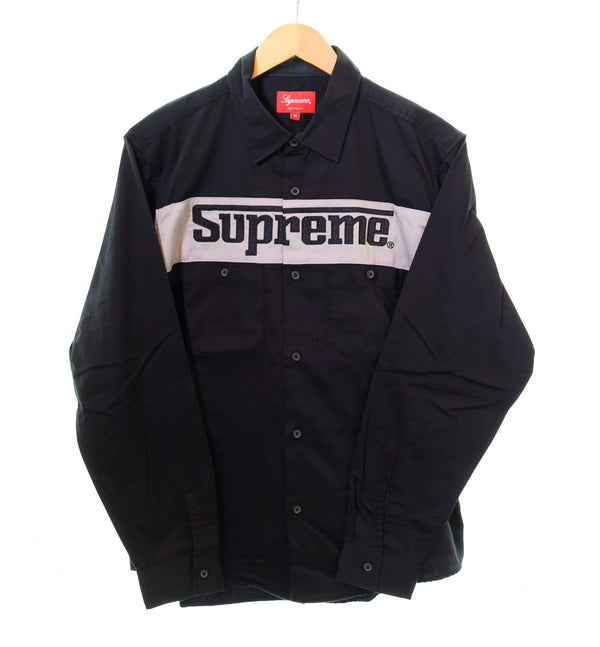 シュプリーム SUPREME 19SS Racing Logo Work Shirt レーシング ロゴ ワーク シャツ  長袖シャツ ブラック Mサイズ 103MT-758