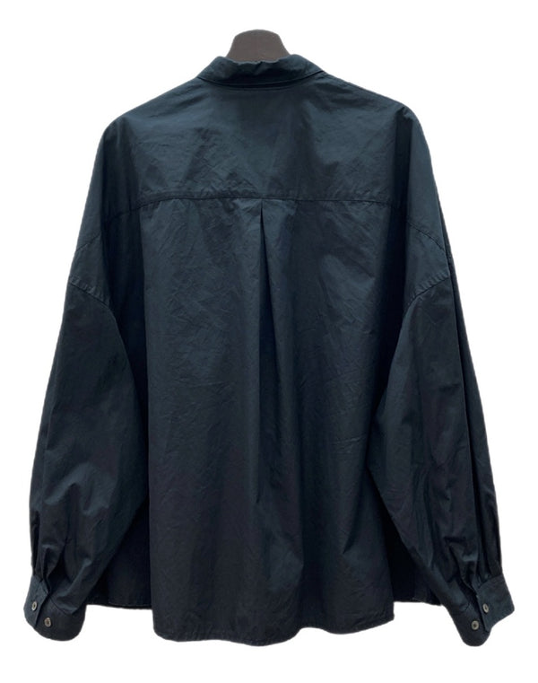 ジャンピエール THE JEAN PIERRE Thomas Mason SIGNATURE 11XL SHIRT シグネチャー シャツ オーバーサイズ ボタン 比翼 長袖 黒 長袖シャツ 無地 ブラック ONE SIZEサイズ 104MT-2324