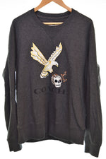 コーチ COACH SKULL スカル 刺繍 プリントスウェット スウェット グレー Mサイズ 103MT-3270