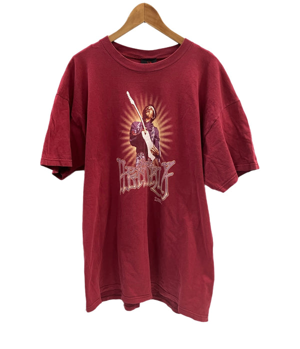 US US古着 00's Y2K ZION JIMI HENDRIX ジミ・ヘンドリックス オフィシャル XXL Tシャツ ワインレッド 3Lサイズ 101MT-4991