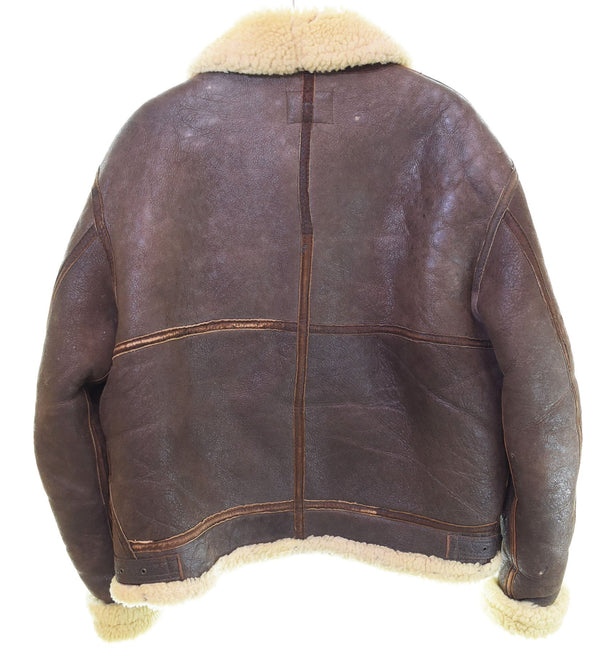 アビレックス AVIREX アヴィレックス B-6 リアル ムートン フライト B6 本革　SCOVILL ZIP ボア 40 ジャケット ブラウン 103MT-2951