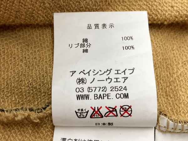 アベイシングエイプ A BATHING APE プルオーバー パーカー フーディ ダブルジップ カモフラ 迷彩柄 カモ ロゴ刺繍 コットン 日本製 BEIGE 1930-215-503 パーカ ワンポイント ベージュ Sサイズ 104LT-141
