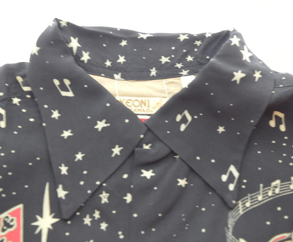 サンサーフ SUN SURF KEONI OF HAWAII ROCK & ROLL VOODOO ALOHA SHIRTS ケオニ オブ ハワイ プリント 半袖シャツ 黒 SS36209 半袖シャツ ブラック Lサイズ 103MT-2037