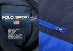 ラルフローレン RalphLauren POLO SPORT 90s REVERSIBLE DOWN PUFFER JACKET リバーシブル ダウン パファー ジャケット ジップアップ アウター 青 紺 ジャケット ロゴ ネイビー Mサイズ 104MT-2143