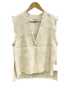 ローブブラン L'AUBE BLANC Fringe tweed vest フリンジ ツイードベスト オフホワイト系 23WI-10 ベスト ホワイト フリーサイズ FREEサイズ 101LT-189
