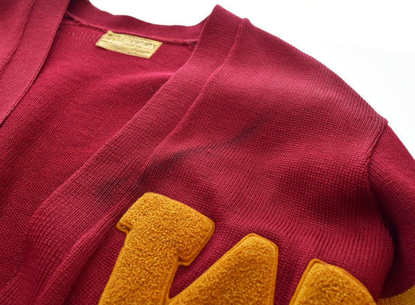 ヴィンテージ Vintage 60s 60's 60年代 Letterman Sweater Lettered Cardigan レタード カーディガン TALON カーディガン ワインレッド 103MT-1641