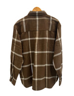 ラディアル RADIALL CAMINO B.D. COLLARED SHIRT L/S フランネルシャツ ボタンダウンシャツ 茶×白 チェック柄 RAD-21AW-SH002 長袖シャツ ブラウン Lサイズ 101MT-5146