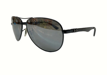 レイバン Ray-Ban CARBON FIBRE SUNGLASSES カーボン ファイバー サングラス フルリム ツーブリッジ POLARIZED 偏光 パッド 黒 RB8313 002/K7 眼鏡・サングラス サングラス ロゴ ブラック 104G-4