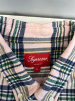 シュプリーム SUPREME tartan flannel shirt タータン フランネルシャツ ネルシャツ ペールピンク チェックシャツ 長袖シャツ ピンク Lサイズ 101MT-5214