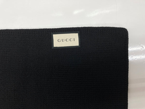 グッチ GUCCI GG LOGO SCARF ロゴ マフラー スカーフ 刺繍 黒 マフラー・ストール ロゴ ブラック 104Z-27