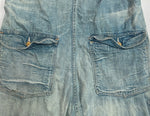 ダブルアールエル RRL OVERALLS オーバーオール オールインワン つなぎ リペア加工 パッチワーク USA製 Ralph Lauren 青 ロゴ つなぎ・オーバーオール ブルー サイズ 4 104MB-186