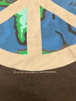 ヴィンテージ vintage 90’s 90年代 GIANT MTV MUSIC TELEVISION WORLD PEACE 地球 ピースマーク Tシャツ ブラック 101MT-5054