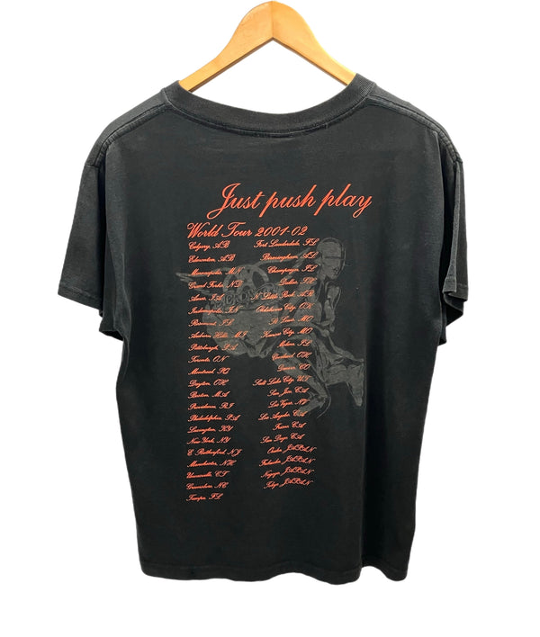 バンドTシャツ BAND-T GIANT AEROSMITH エアロスミス 空山基 2001ワールドツアー両面プリント USA製 MADE IN USA  Tシャツ プリント ブラック Mサイズ 101MT-2423