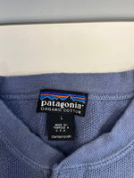 パタゴニア PATAGONIA ヘンリーネック 長袖カットソー USA製 無地 ロンT ブルー Lサイズ 101MT-4778