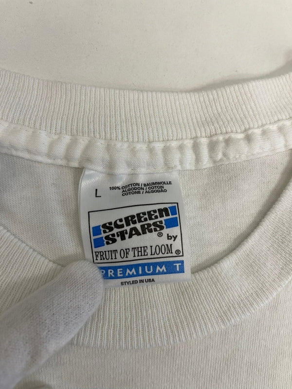 ヴィンテージ vintage 90s Cirque du Soleil シルクドソレイユ SALTIMBANCO サルティンバンコ 袖シングル Tシャツ ホワイト Lサイズ 101MT-4662