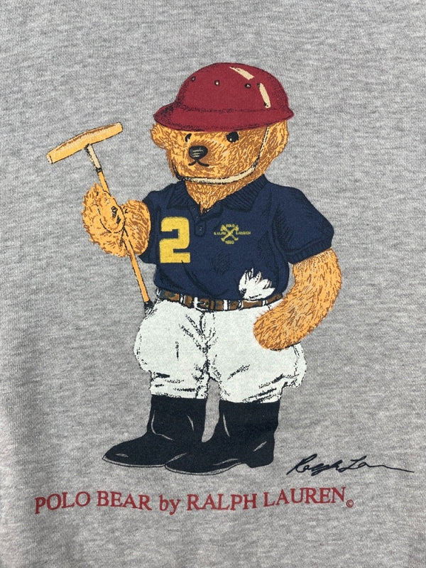 ラルフローレン RalphLauren 90s POLO BEAR SWEATSHIRT ポロ ベア スウェット シャツ トレーナー 裏起毛 長袖 灰 スウェット プリント グレー Mサイズ 104MT-2052