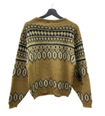 ヴィンテージ vintage OLSON スクエアネック ボートネック ノルディック ニット セーター ブラウン Lサイズ 104MT-1899