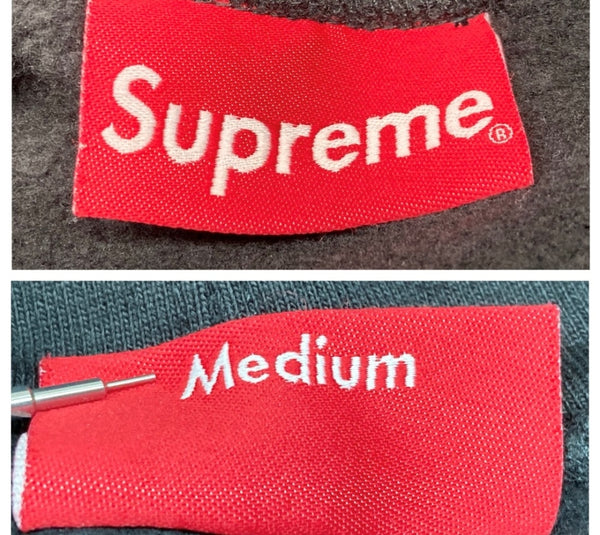 シュプリーム SUPREME 18AW Paneled Hooded Sweatshirt パネラド フーディ スウェット シャツ 黒 パーカ 刺繍 ブラック Mサイズ 104MT-2044