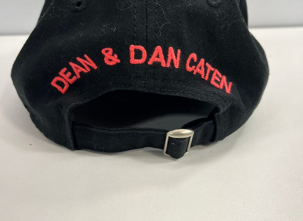ディースクエアード DSQUARED2 DEAN＆DAN クラッシュ加工 ロゴベースボールキャップ 　黒 ピンク S82BC0028 帽子 メンズ帽子 キャップ ブラック 101hat-166