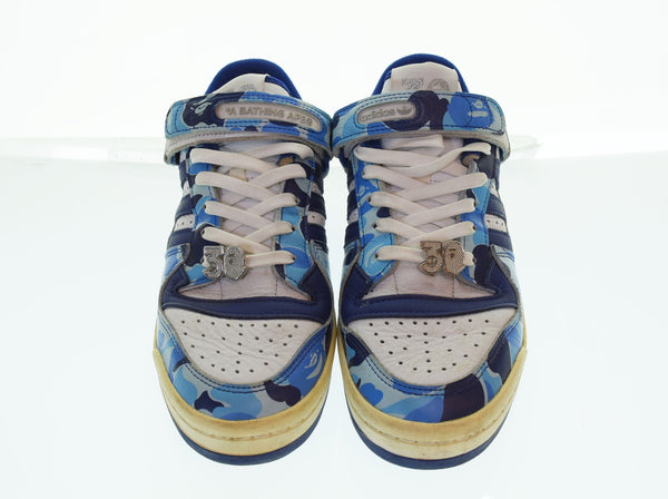 アベイシングエイプ A BATHING APE  ADIDAS FORUM 84 BAPE LOW 30TH ANNIVERSARY アニバーサリーブルー カモ ID4772 メンズ靴 スニーカー マルチカラー 27.5cm 103S-1165