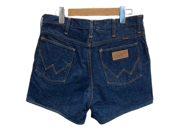 ラングラー Wrangler 60's～ 60年代～ BLUE BELL ブルーベル レザーパッチ ベル無し 11MWZ 13MWZ PRENTICE ZIPPER カムロック 両爪 デニム ショーツ made in USA アメリカ製 ハーフパンツ ブルー W33L31 101MB-682
