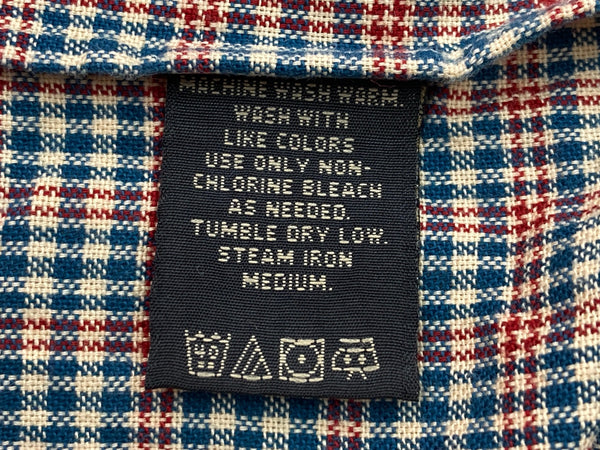 ダブルアールエル RRL 90s 90年代 三ツ星タグ オープンカラー 開襟 ボックス ポケット  長袖シャツ チェック マルチカラー Lサイズ 104MT-2059