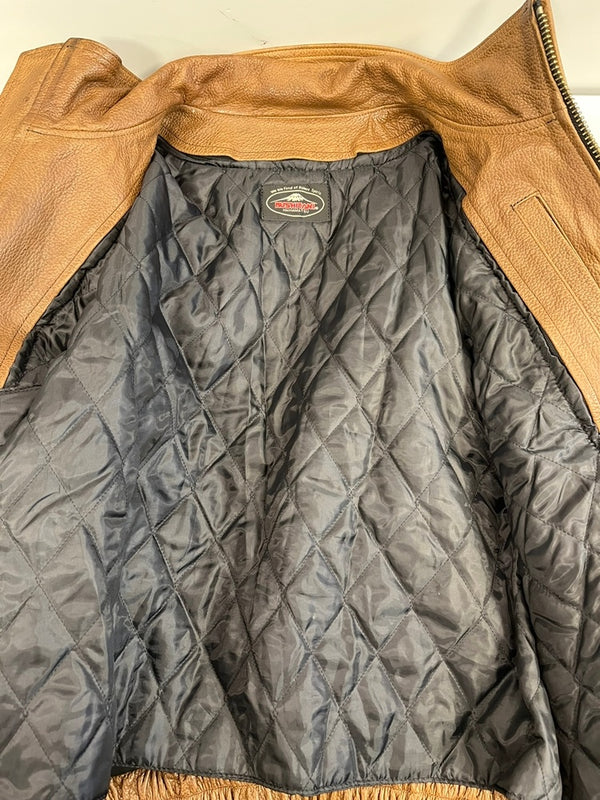 クシタニ KUSHITANI 本革 牛革 レザージャケット ジップアップ ライダースジャケット バイカー 茶 サイズ表記なし ジャケット ベージュ 101MT-5227