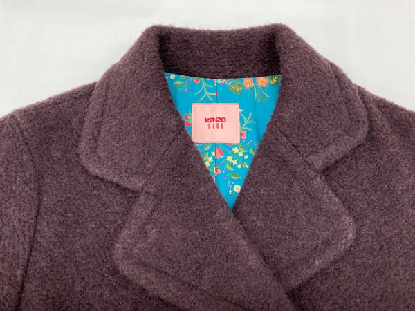 ケンゾー KENZO OLD ヴィンテージ VINTAGE ベネカ期 80s~90s アーカイブ ウールコート チェスター ダブル 日本製 BROWN BORDEAUX  PLUM 赤茶色 1072127 コート 無地 ブラウン SIZE38 104LT-254