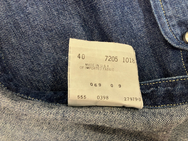 リーバイス Levi's Vintage Clothing LVC 90's 90年代 ショートホーン復刻 デニムウエスタンシャツ BIGE インディゴ made in USA アメリカ製  ヴィンテージ 長袖シャツ ブルー Mサイズ 101MT-4140