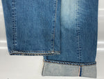 ハイク HYKE DENIM BARREL LEG JEANS デニム バレル レッグ ジーンズ ジーパン ウォッシュ加工 ボタンフライ パンツ インディゴ 青 無地 デニム ブルー サイズ2 104MB-395