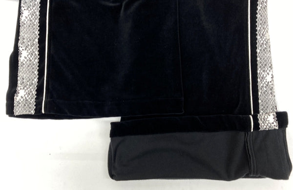 コンダクター el conductorH Velour Pants ベロア パンツ ジャージ トラック ワイド 刺繍 ボトム 黒 総柄 PD21AP05 ボトムスその他 ブラック サイズ 2 104MB-402