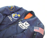 アビレックス AVIREX アヴィレックス MA-1 SPACE COMMAND スペースコマンド ミリタリー フライト 45th SPACE WING  U.S. AIR FORCE  6182184 ジャケット ネイビー Lサイズ 103MT-2763
